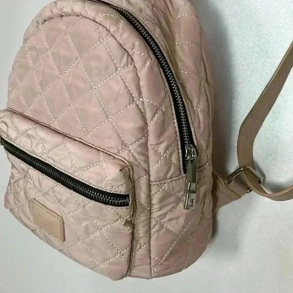 Pull & Bear Mini Back Pack Blush Pink Purse Bag Money Keys Wallet Cards Organize - Picture 4 of 9